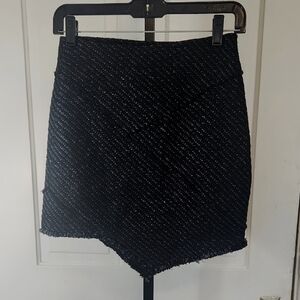 Maje Black Textured Mini Skirt
